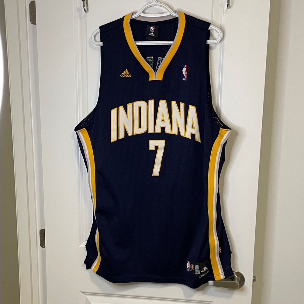 adidas Indiana Pacers Navy and Gold Basketball Jersey #7
